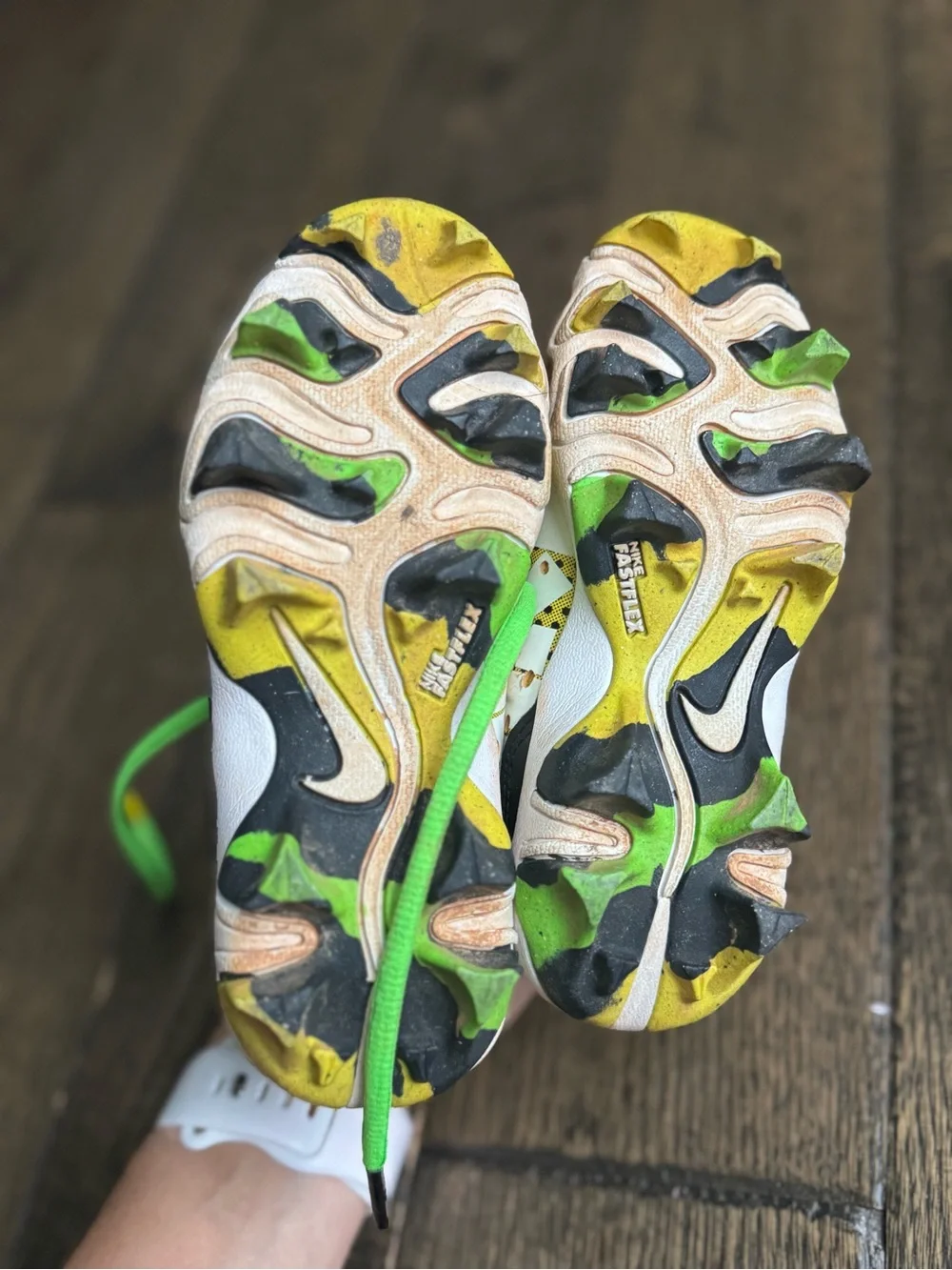 Nike Kids Yellow and Neon Green Soccer Sneakers